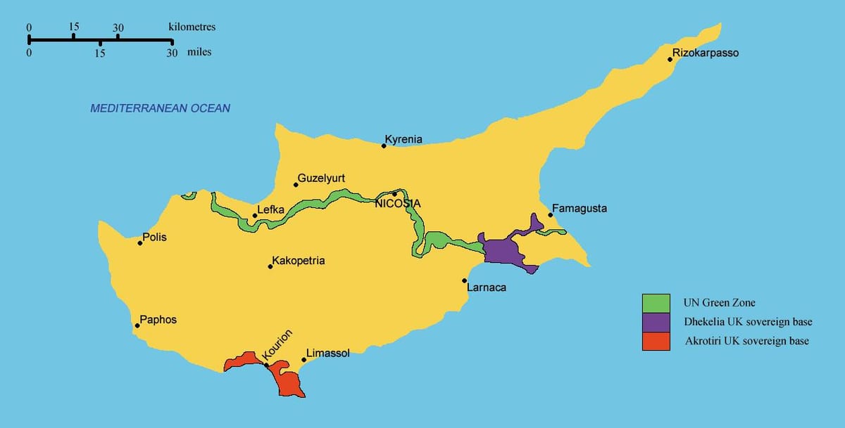 خريطة جنوب قبرص
