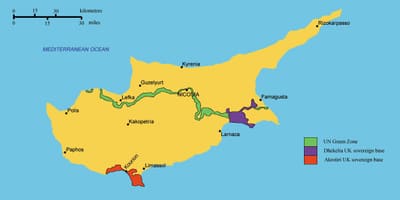 خريطة جنوب قبرص