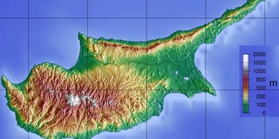خريطة قبرص الجبال