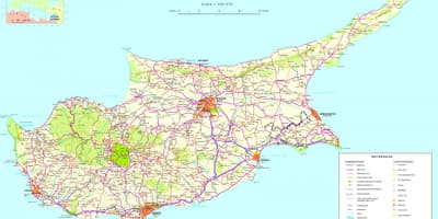 خريطة قبرص مناطق الجذب السياحي