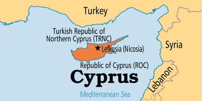 جمهورية قبرص خريطة