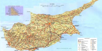 قبرص الشواطئ خريطة